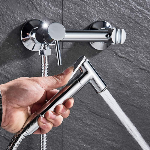 ست شیر توالت مدل سرد و گرم به همراه شاتاف و شلنگ استیل 304 با پاشش نیرومند برای نظافت اسان برند هوادیائو