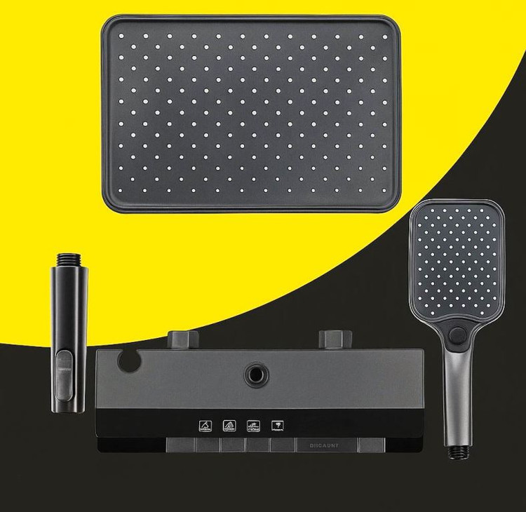 دوش حمام هوشمند نئوآتون دیکالان با طراحی خاص نمایشگر LED کلیدهای پیانویی به همراه نمایشگر بدون نیاز به برق