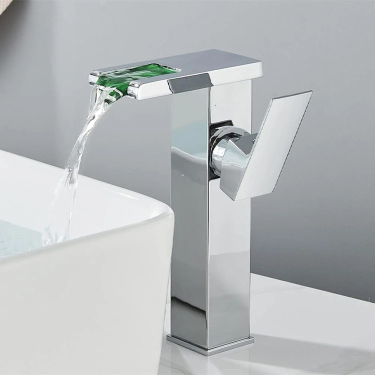 شیر روشویی هوادیائو طراحی مدرن با | نمایش دمای آب با نور LED تغییر رنگ / اب دهی نرم و بیصدا