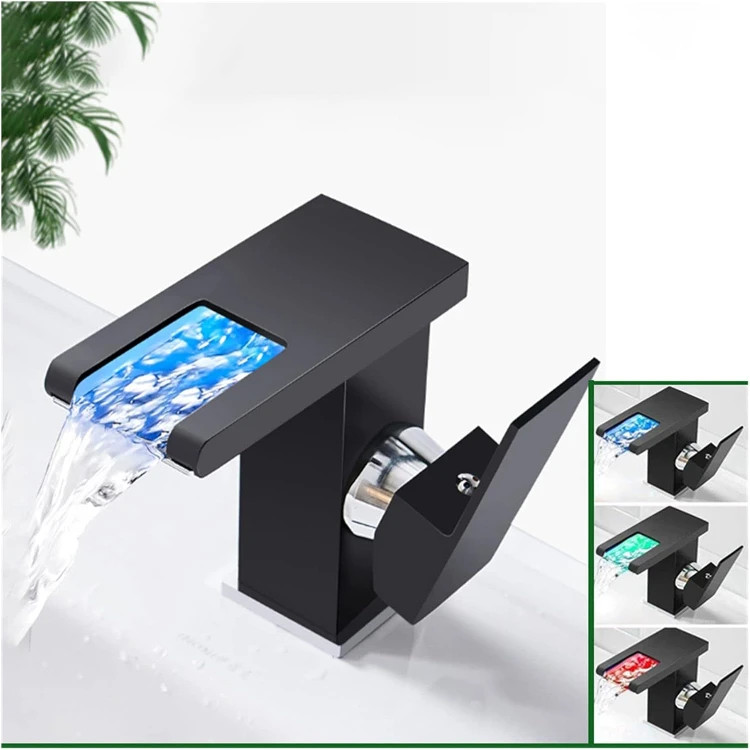 شیر روشویی هوادیائو طراحی مدرن با | نمایش دمای آب با نور LED تغییر رنگ / اب دهی نرم و بیصدا