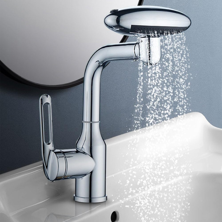 شیر روشویی چند حالته برند هوادیائو با چهار حالته پاشش آب مدل فضایی 360درجه- اصلی