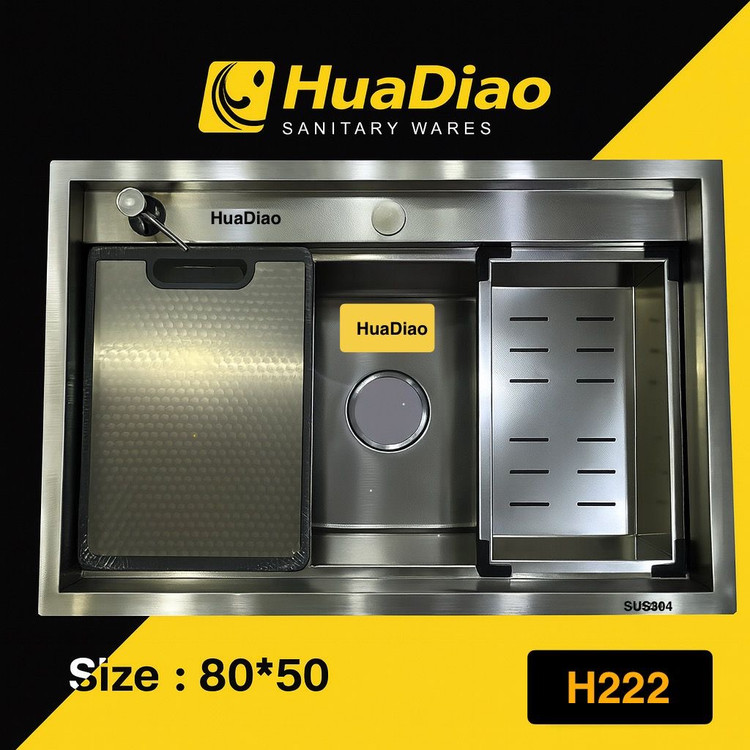 سینک باکسی تک لگن در ابعاد متفاوت برند هوادیائو استیل 304 ضد خش و ضد جرم
