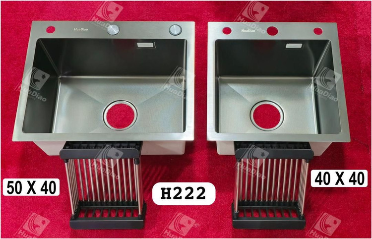سینک باکسی تک لگن در ابعاد متفاوت برند هوادیائو استیل 304 ضد خش و ضد جرم