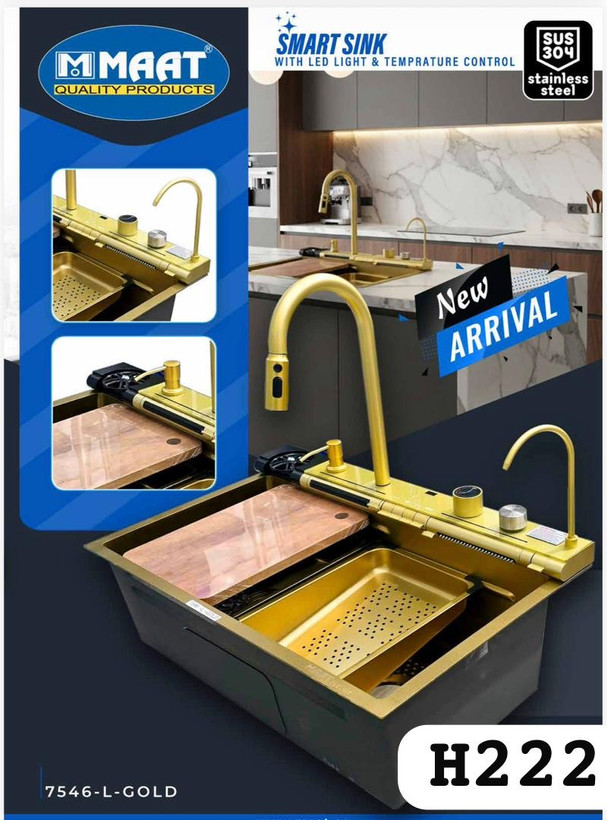 سینک ظرفشویی پیانویی smart maat 2025/ابشاری استیل 304 گرید A -اصلی