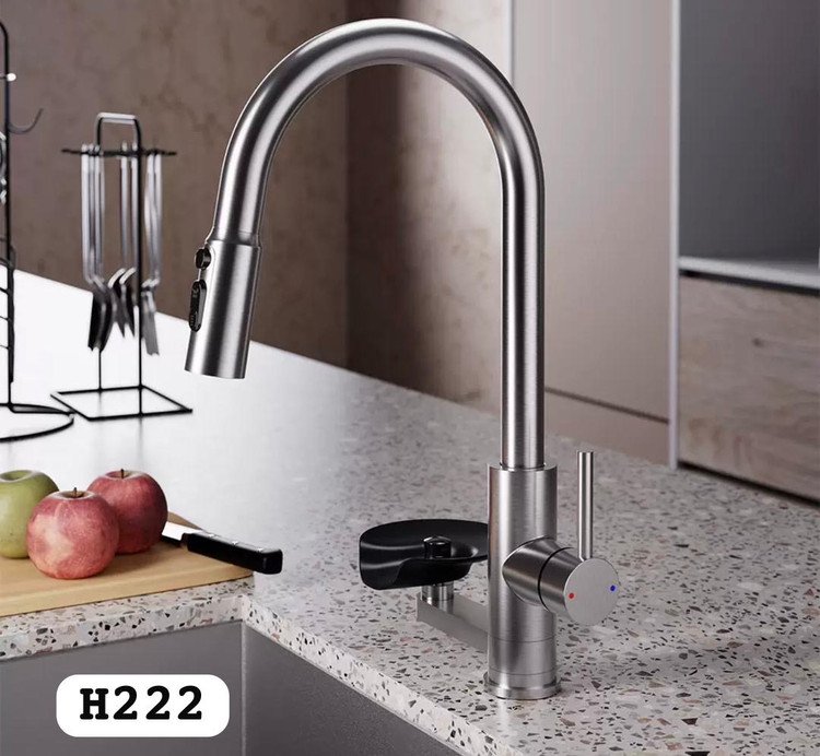 شیرظرفشویی آشپزخانه مدلH222 مدرن با طراحی ارگونومیک و جنس استیل ضدزنگ محصول وارداتی و جدید2025