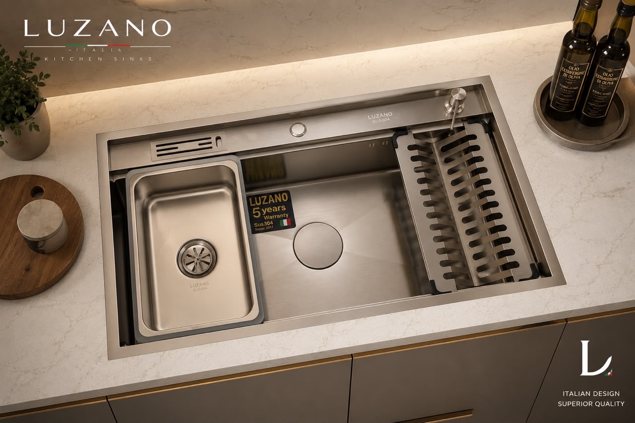سینک باکسی ضدخش سایز 90 برند LUZANO استیل304 گرید A ارسال از بندرعباس به کل کشور